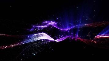 Magical waves of bright energy.High tech rainbow light ray particles and bokeh energy video