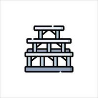 A building icon with a ladder on top vector