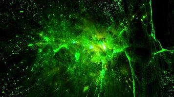 cosmic crystallized energy shimmers with bright colors, rotating in space video