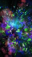 a bright galaxy made of billions of particles glows with neon and moves in space video