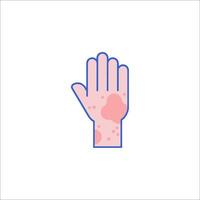 A hand with a red spot on it vector