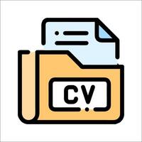 Cv file icon vector