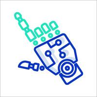 A robot hand with a screwdriver and a screw vector