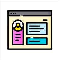 A web page with a person on it vector