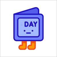 A cartoon character holding a book with the word day on it vector