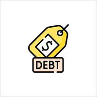 A yellow tag with a dollar sign on it vector