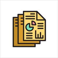 A document icon with a pie chart and a graph vector