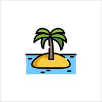 An island with a palm tree on it vector