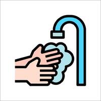 Wash hands with soap and water illustration vector