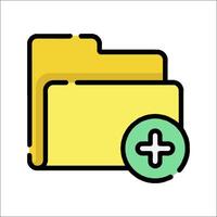 File folder icon with a plus sign vector