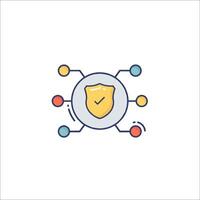A shield with a circle around it and a circle around it vector