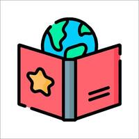 An open book with a globe inside vector