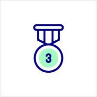 A medal with the number three on it vector