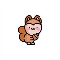 A cute little squirrel with a pink heart on its face vector