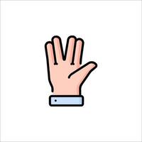 A hand with five fingers up in the air vector