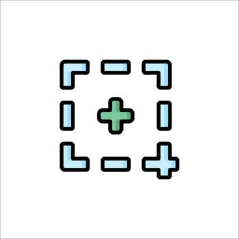 A square with a plus sign on it vector