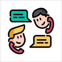 Two people talking to each other with speech bubbles vector