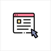 A mouse cursor is pointing at a web page vector