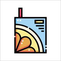 A drink with a straw and slice of orange vector
