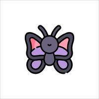 A purple butterfly with black wings and purple eyes vector