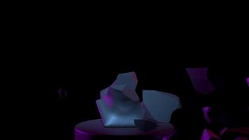 Bullet explodes sculpture of man's head against transparent background. 3D animation video