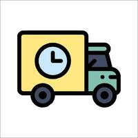 A truck with a clock on the side vector