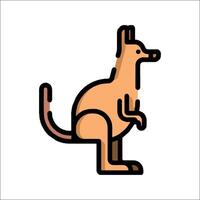 A kangaroo is standing on its hind legs and has its tail up vector