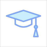 A graduation cap icon on a white background vector