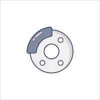 A flat icon of a wheel with a flat tire vector