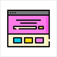 A web page icon with a colorful background vector
