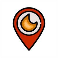A map pin with a pizza icon vector
