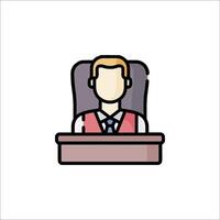 A man sitting at a desk with a tie on vector