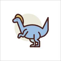 A dinosaur icon with a hat on its head vector