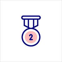 The number two is shown in a medal vector