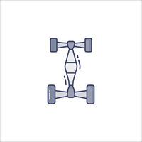 A car icon with wheels and a steering wheel vector