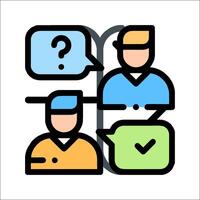 A group of people with question marks and speech bubbles vector