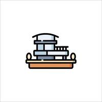 A boat with a house on top of it vector