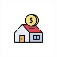 House with dollar coin icon vector