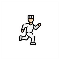 A man in a chef's uniform is running vector