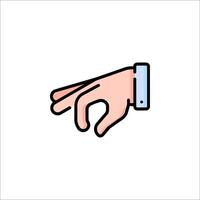 A hand pointing at something on a white background vector