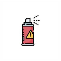 A spray can with a warning sign on it vector
