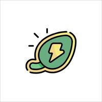 A green leaf with a lightning bolt on it vector