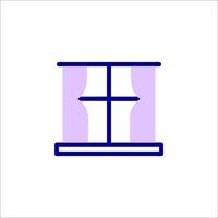 A window with a cross on it vector