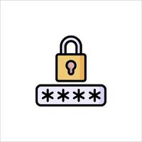 A lock icon with a keypad and a padlock vector
