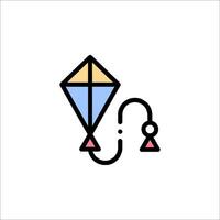 A kite with a string attached to it vector