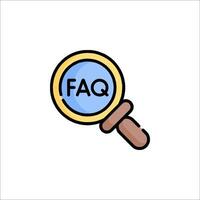 Magnifying glass faq icon illustration vector