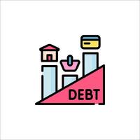 Debt icon, debt concept, debt line icon, debt line icon, debt line icon, vector