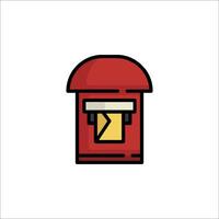 A red mailbox icon on a white background vector