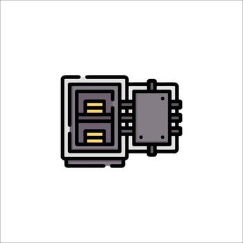 A computer with a keyboard and mouse icon vector