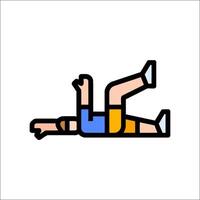 A man lying on the ground with his hands up vector